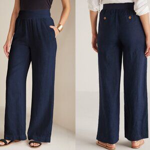 SOFT SURROUNDINGS Aliso Point Linen Pants in Navy (S)